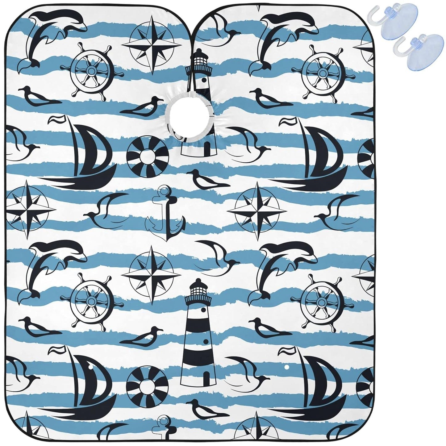 visesunny Barber Cape Sea Travel Polyester Hair Cutting Salon Cape Apron Anti-Static Haircut Water-Resistant Shaving Cloth Beard Shaving Bib Hairdressing Cape