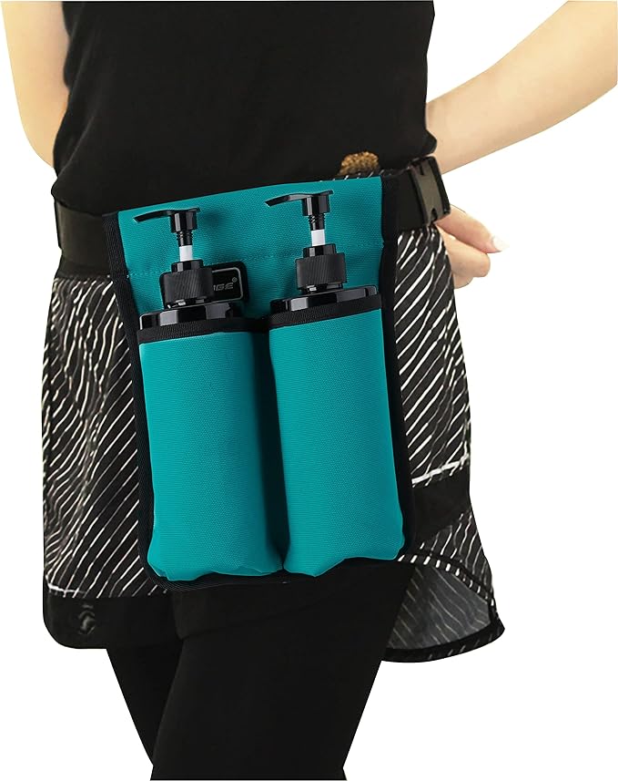 Massage Oil and Lotion Bottle Bag Holster for Therapists (Mail Green, 2 Bottle)