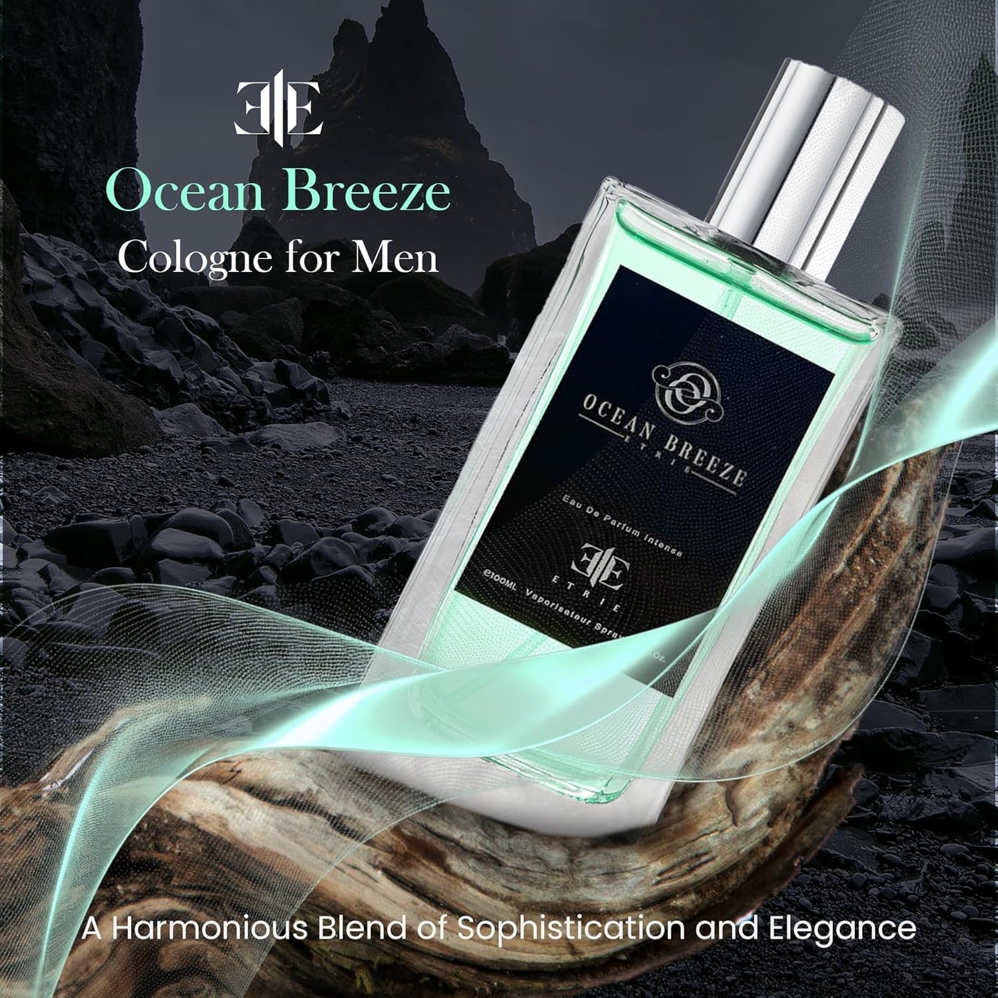 Ocean Breeze Cologne for Men - Fresh Citrusy, Pine-Like Aroma, Deep Earthy Undertones of Cedar, Sandalwood, and White Musk, Long-Lasting Men’s Fragrances – 100 ml