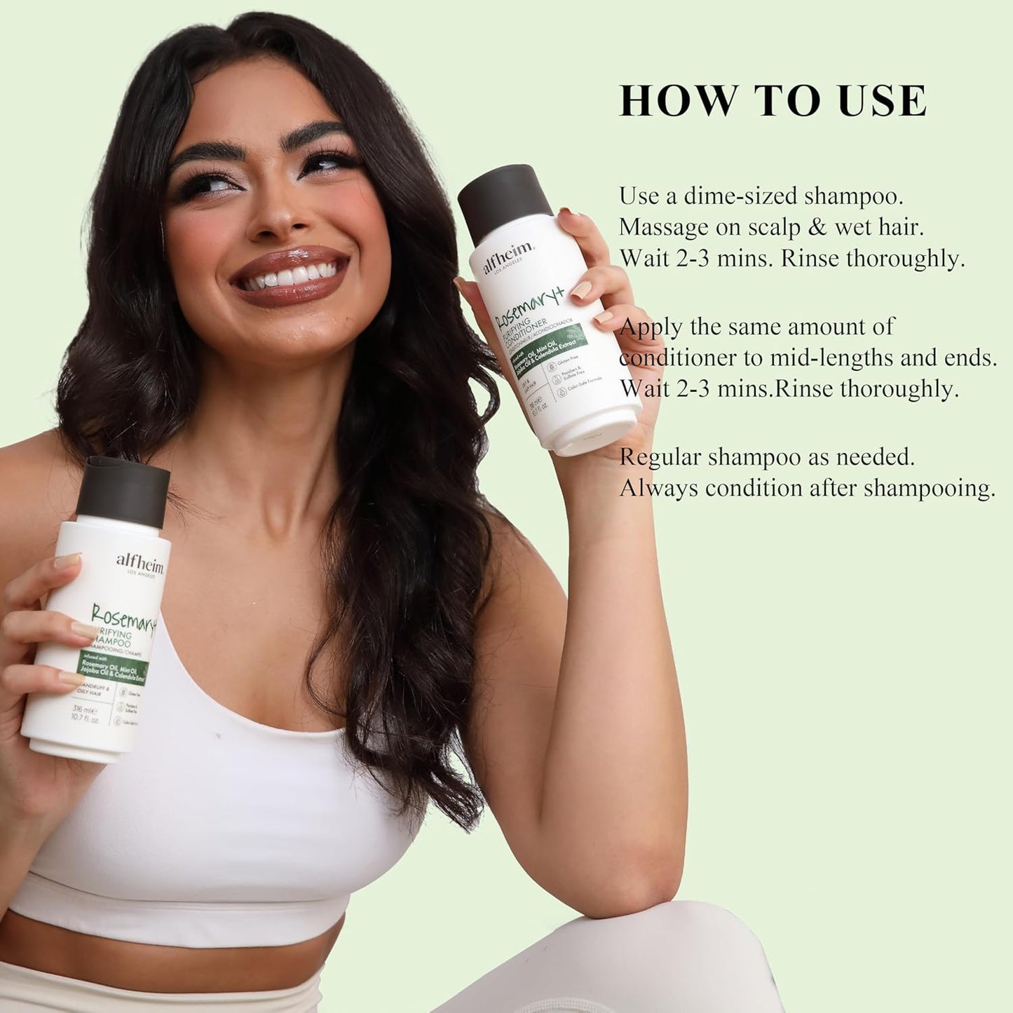 ALFHEIM Rosemary+ Purifying Shampoo & Conditioner Set Travel Size – Balancing Care for Oily & Fine Hair with Rosemary, Peppermint & Jojoba Oils – Deep Cleanse, Lightweight Hydration, Sulfate Free