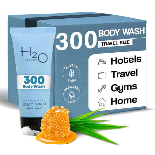 H2O Therapy Body Wash Soap, Travel Size Hotel Hospitality, 0.85 oz (Case of 300)