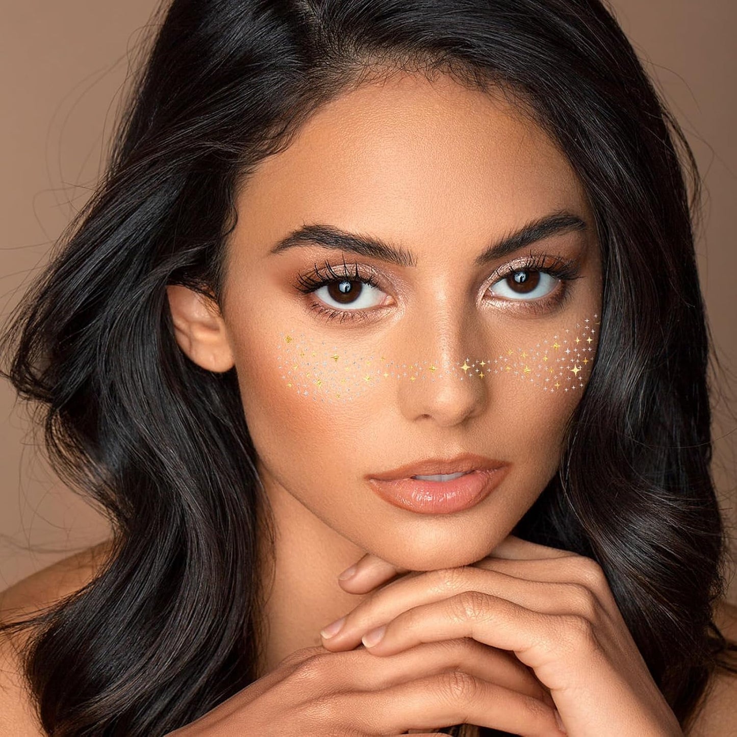 Makeup Patches - Face Glitter Speckles - Glow Up Cute Glitter Makeup Accessories for Women - Cosmetic Glitter Tattoos for Face - 12 Sheet