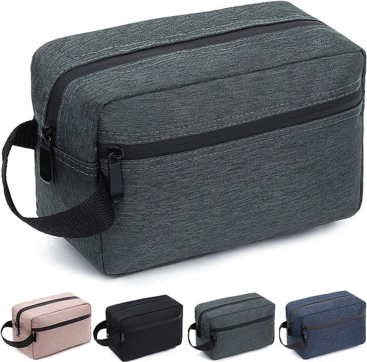 Travel Toiletry Bag for Women and Men, Water-resistant Shaving Bag for Toiletries Accessories, Foldable Storage Bags with Divider and Handle for Cosmetics Toiletries Brushes Tools