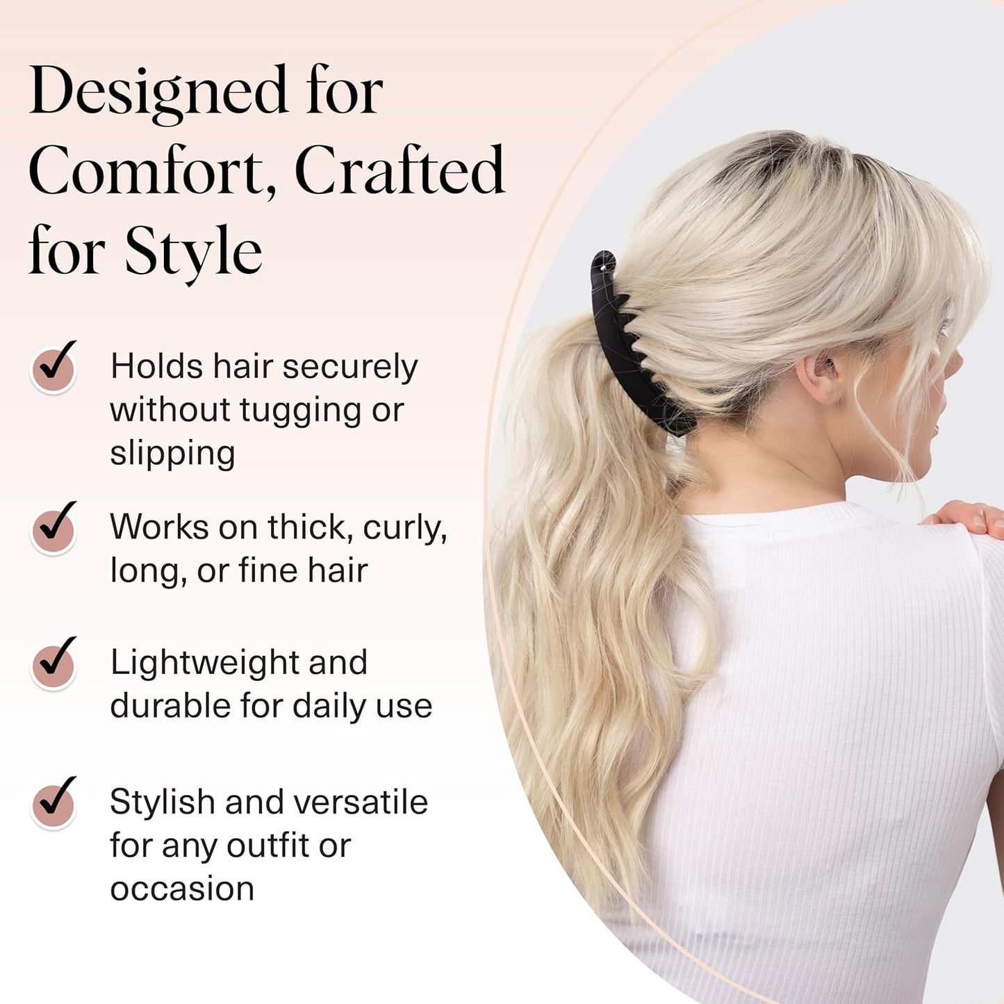 Kitsch Banana Clip – Retro 80’s Style Hair Clips for Women, Secure & Durable No Crease Banana Clips for Styling, Ponytails & Updos | Ideal Gifts for Women – Black & Tort, 2pc Set