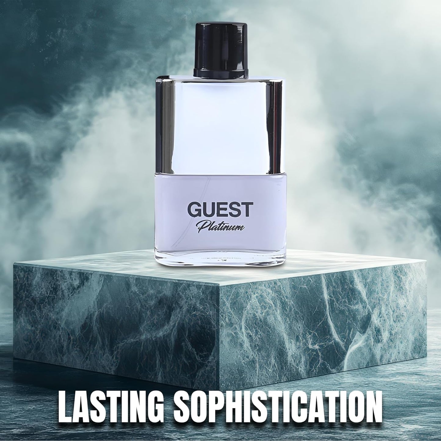 Guest Platinum Sensual Woody Fragrance for Men | Long Lasting Cologne Aromatic Scent, Eau de Parfum Natural Spray - Great Holiday Gift, 3.4 Fl Oz/100 Ml