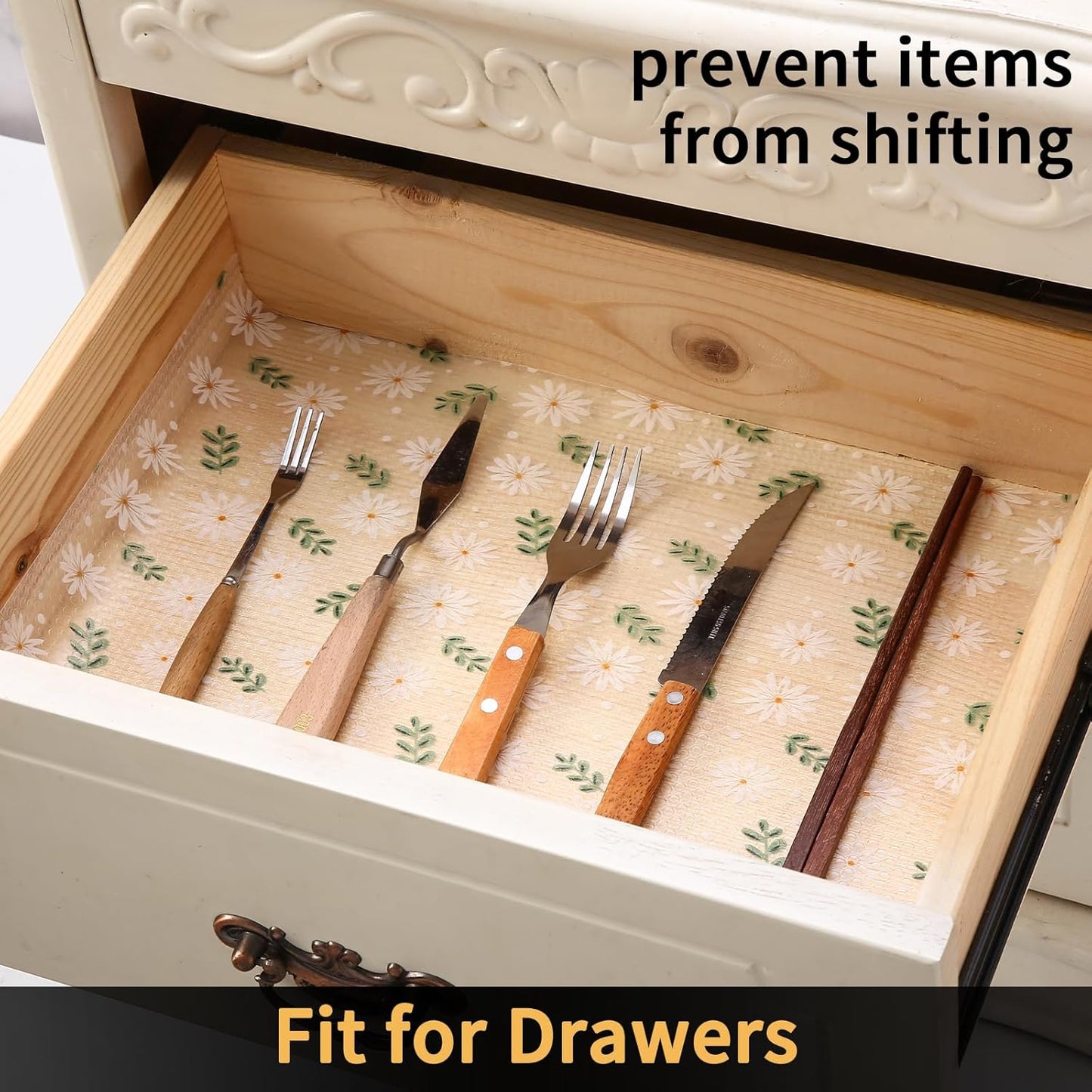 iwtmm Shelf Drawers Liners for Kitchen Cabinets Non-Slip, Washable, Oil-Proof Drawer Liners, EVA Waterproof Non-Adhesive Cabinet Liners for Kitchen, Pantry, Bathroom