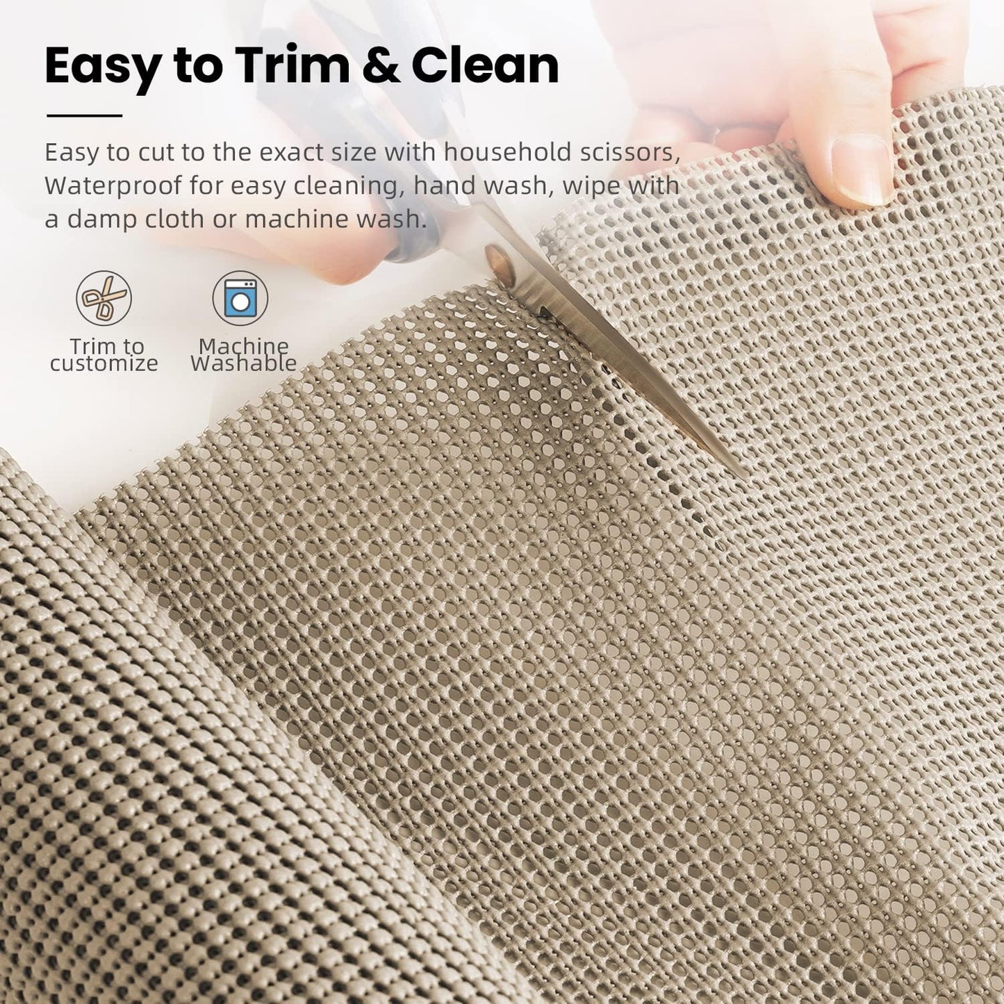 BAGAIL Drawer and Shelf Liner, 24 in X 30 Ft Non-Adhesive Shelf Liners for Kitchen Cabinets, Thick Strong Grip Liners for Desk, Shelves, Bathroom Drawers, Cabinet Protection - Beige