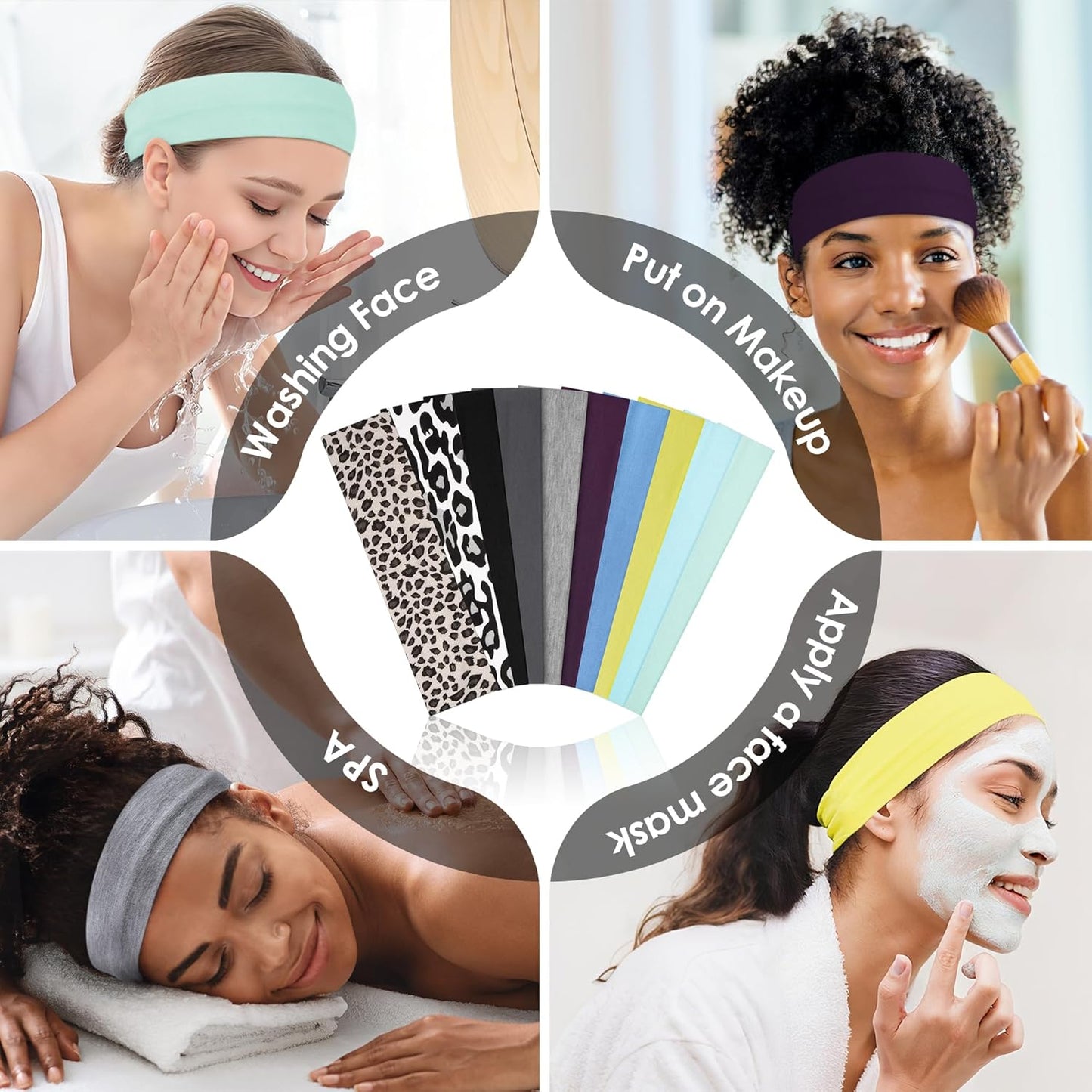 10 PCS Headbands for Women - Fashion Non Slip Cotton Headbands for Women and Men Perfect for Sports and Outdoor Activities in Summer,Including Running, Yoga, Cycling, Gym Workouts