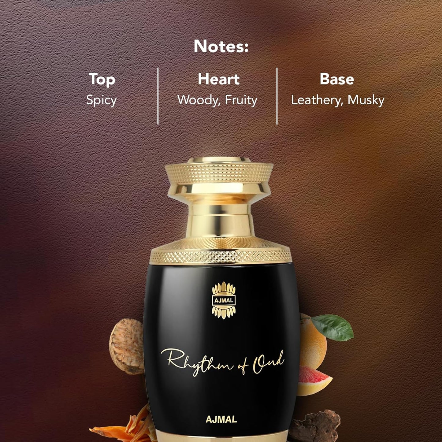 Ajmal Rhythm Of Oud Eau De Parfum 2.5 Oz / 75 ML For Men & Women | Long Lasting Oud Fragrance - Made In Dubai