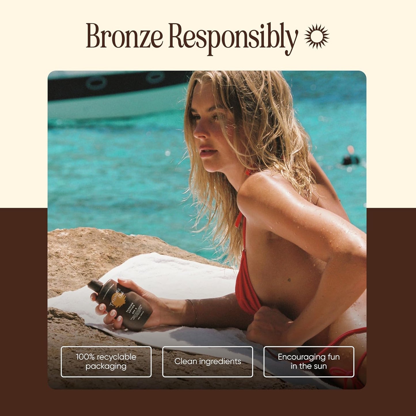 Tanning Club - Tanning Lotion SPF 8 - Hydrating Sun Care with Beta-Carotene, Green Tea, and Aloe - Water and Sweat Resistant (80 Minutes) - 150 ml