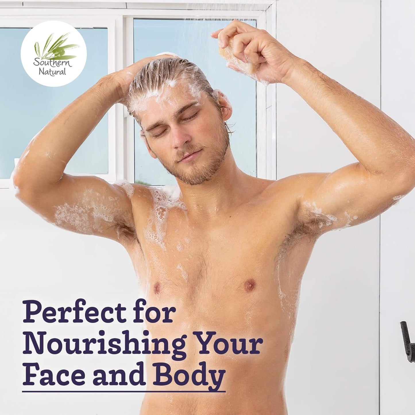 Southern Natural Goat Milk Soap Bar (Lavender 1 Pack) For Dry Sensitive Skin. Natural, Handmade Soap For Men, Women, Kids & Baby. Use On Face & Body