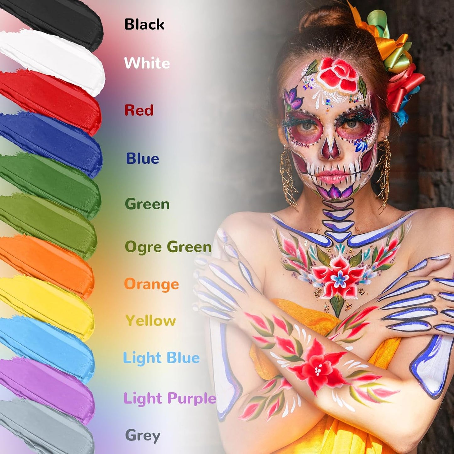 Light Purple Cream Face Body Painting Foundation, Professional Waterproof Oil Based Light Purple Face Paint Halloween SFX Ursula Costume Cosplay Makeup Face Paint for Adult Costume Party