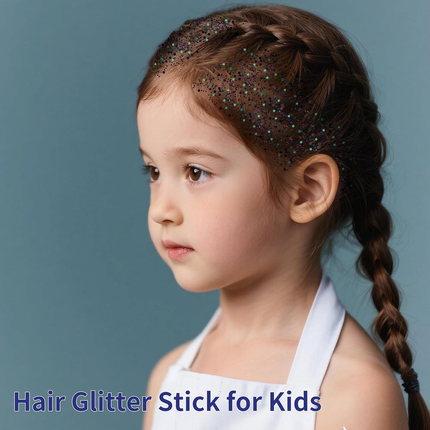 MEICOLY Black Face Body Glitter Stick,Hair Glitter Stick for Kids and Women,Sparkle Chunky Glitter Makeup,Waterproof Face Glitter for Party Rave Festival