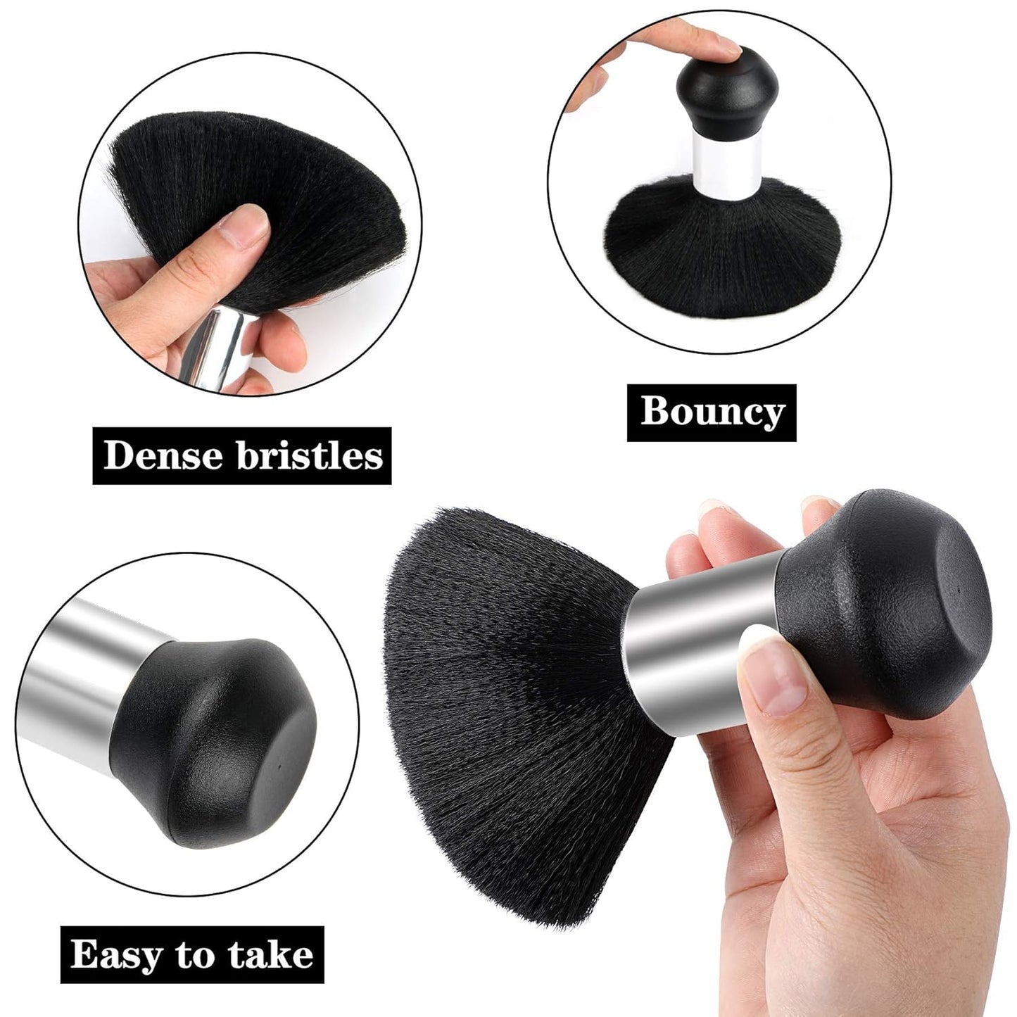 FEBSNOW Professional Hair Cutting Cape with Neck Duster Brush, Salon Barber Cape, Hair Cutting Accessories (White Floral Print)