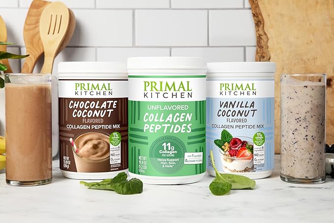 Primal Kitchen Chocolate Collagen Fuel® Drink Mix, Chocolate Coconut Collagen Peptides, No Dairy or Artificial Sweeteners, 20 Ounces