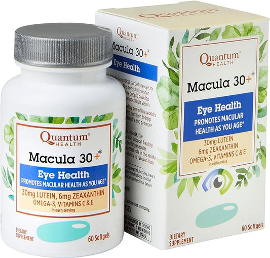 Quantum Health Macula 30+ Eye Health Omega-3, and E|60 Softgels, 30 Day
