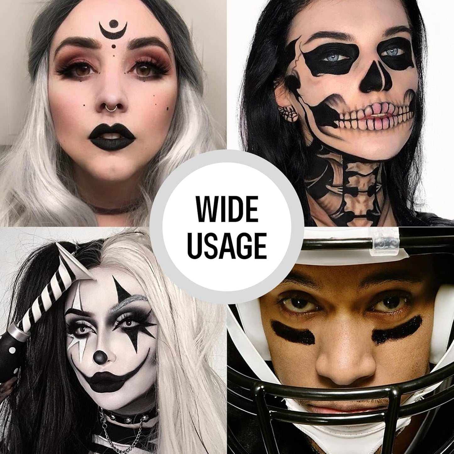 3Pcs Body Paint Eye Black Stick, Eyeblack Stick for Sports Baseball/Softball/Football Anti-Glare Outdoor Sports for Athletes Baseball Under Eye Black Body Paint Sweat-proof Easy to Apply