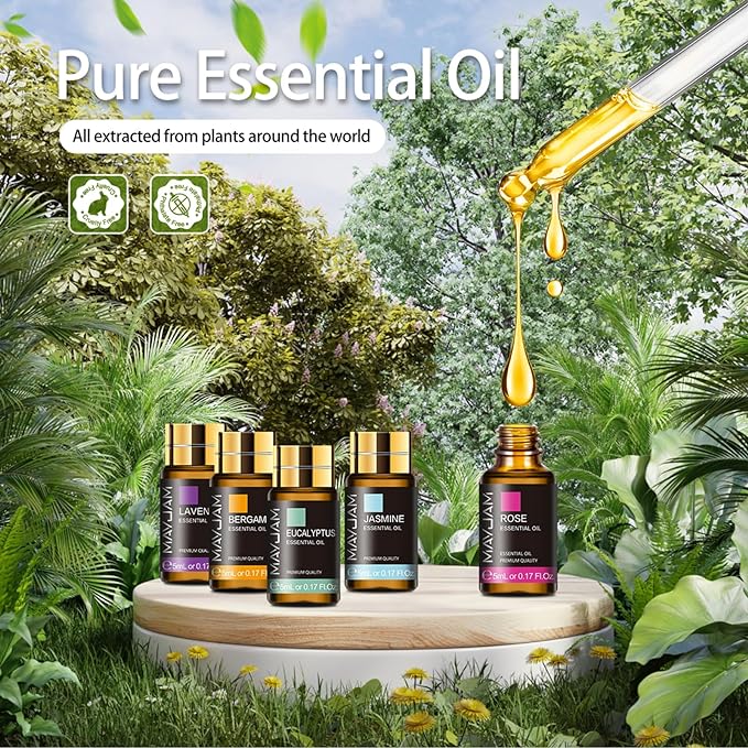 Essential Oil Set, 35PCS Premium Essential Oils Kit, 5ML Essential Oils Fragrance Oil Scent for DIY Candle and Soap Making