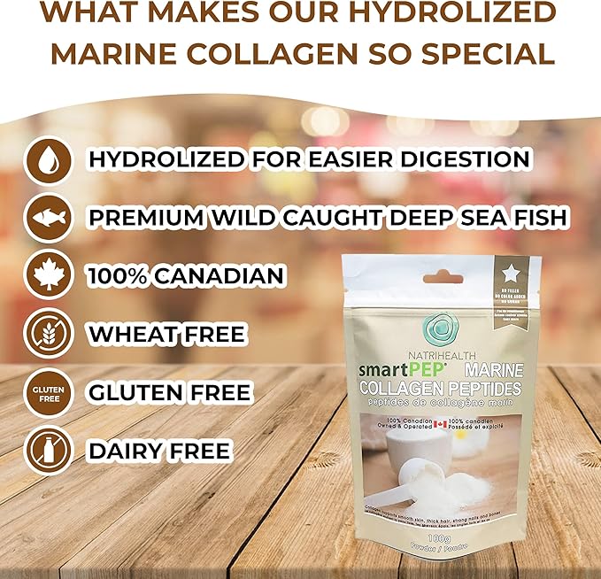 SmartPEP Hydrolized Marine Collagen Peptides Powder (100 gram) Wild Caught Fish, Highly Digestible Marine Collagen Supplement, Tasteless, Great for Skin