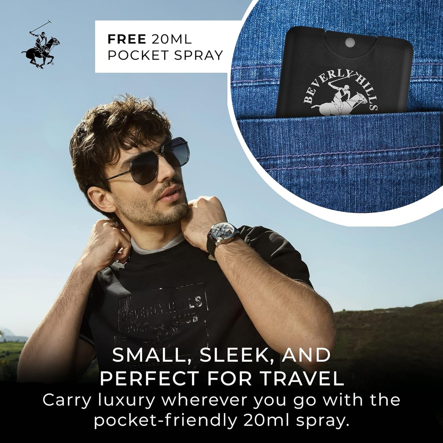 Beverly Hills Polo Club BHPC Men's Eau De Toilette Bonus Pack | Sexy Scent | Long-Lasting Fragrance with Portable Pocket Spray