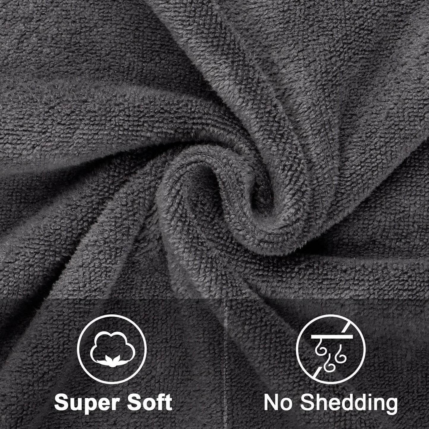 Orighty Bath Towels Pack of 2 - Soft Feel Grey Bath Towel Sets, Highly Absorbent Microfiber Towels for Body, Quick Drying, Microfiber Towel for Sport, Yoga, SPA, Fitness, (27’’ x 54’’)