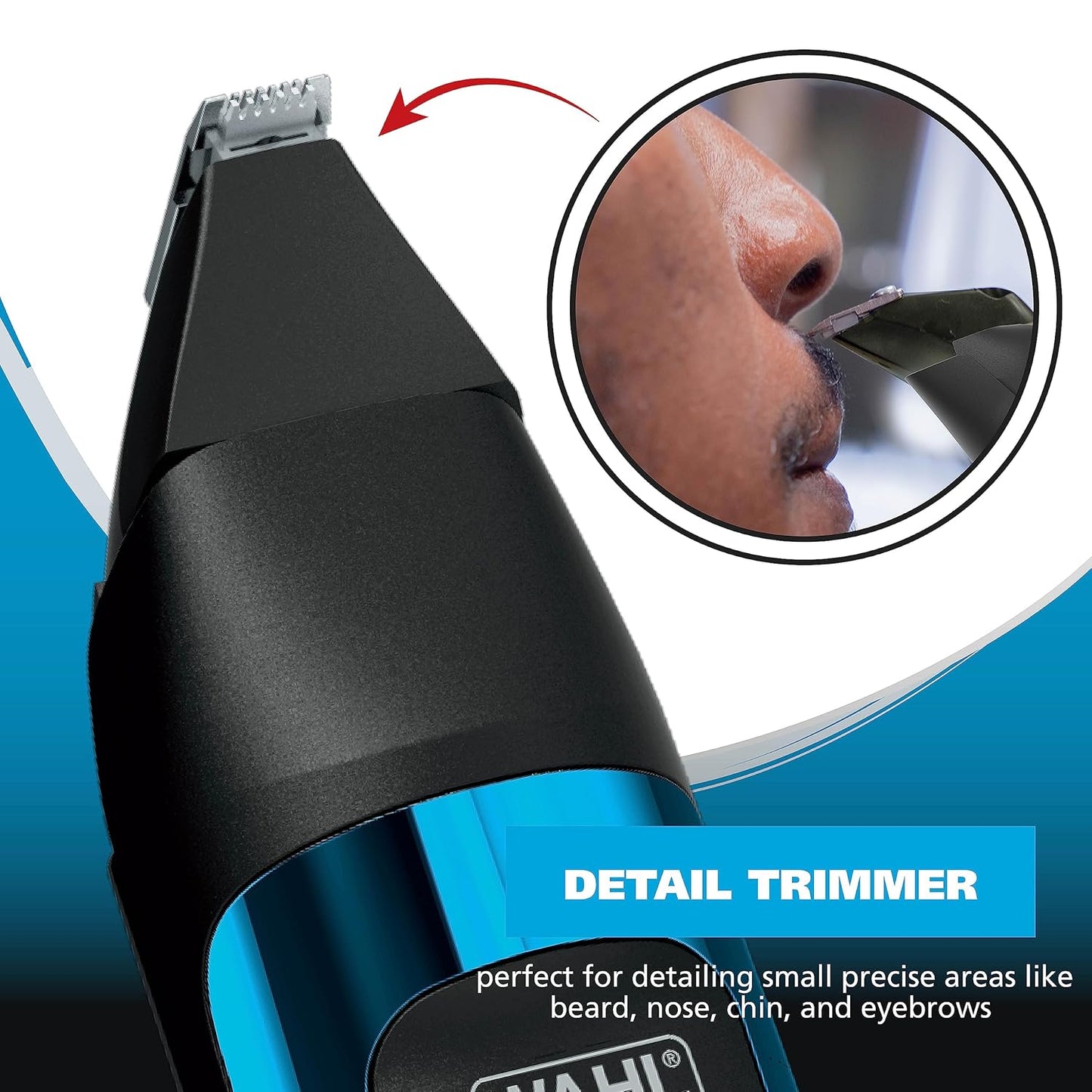 Wahl Manscaper® Total Body Grooming and Your Hair Down There Rechargeable Deluxe Hair Trimmer and Shaver with Safe-Touch Detachable Stainless Steel Precision Blades - Model 5708