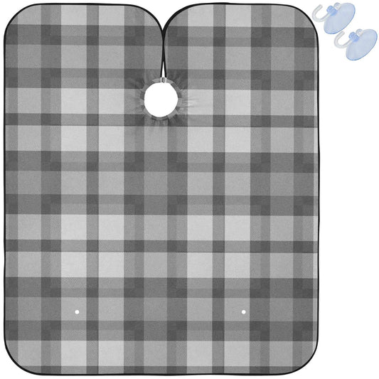 visesunny Barber Cape Tartan Seamless Print Polyester Hair Cutting Salon Cape Apron Anti-Static Haircut Water-Resistant Shaving Cloth Beard Shaving Bib Hairdressing Cape