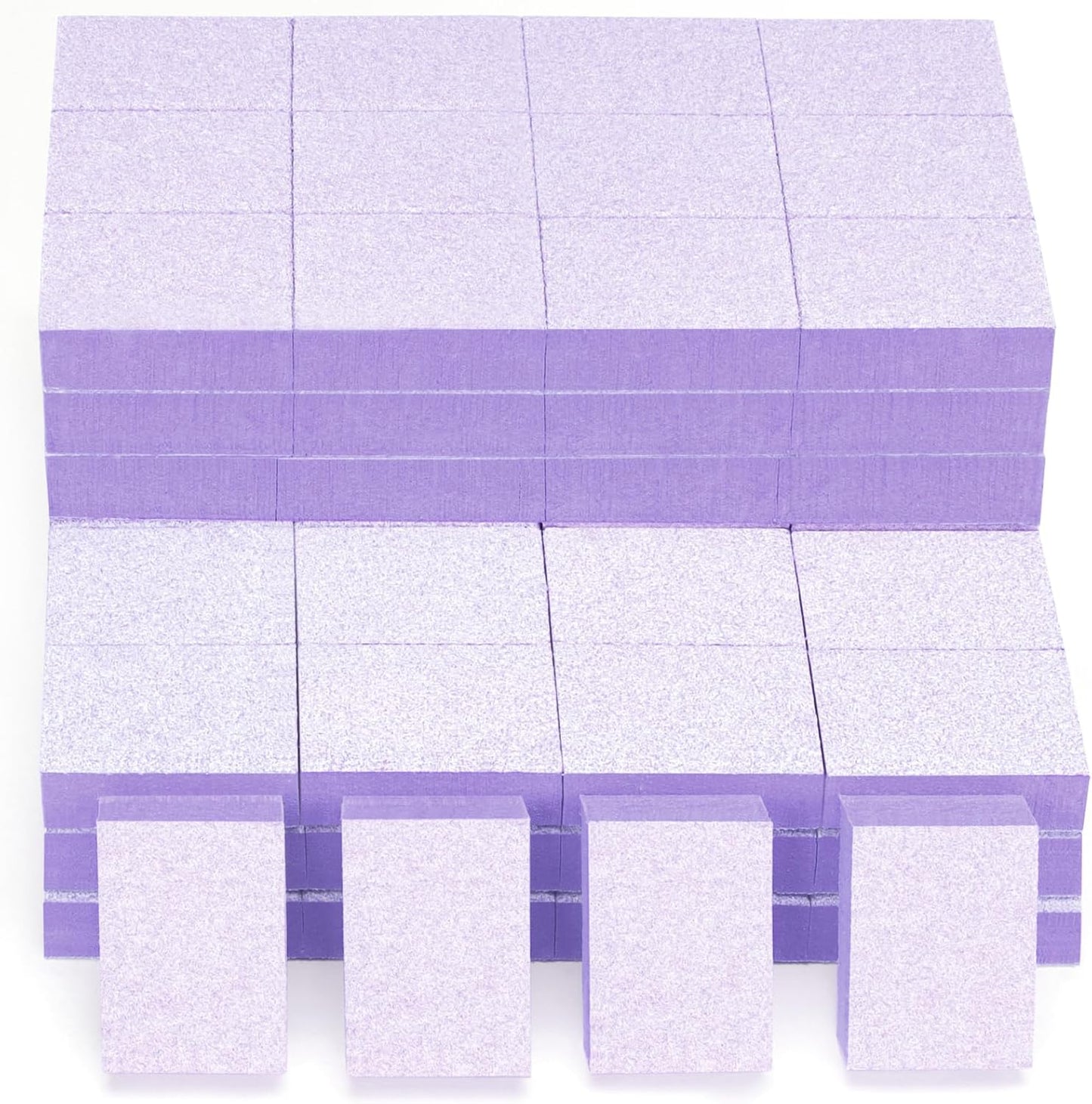 Nail Buffer Block, 100 PCS Mini Buffers, 2 Way Coarse Grit 80/100, 1.3 inch Long, Small Buffing Kits for Nail Gel Polish, Acrylic & Press-On Nails Prep, Pedicure & Manicure, Purple
