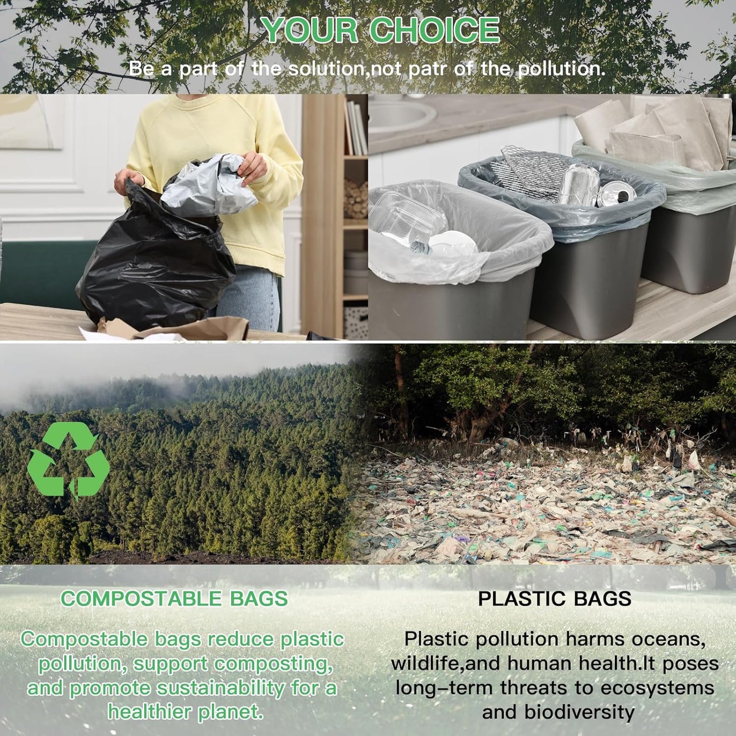 1.2-Gallon Trash Bags Small Garbage-Bags - 100 Counts Disposable Mini Size Biodegradable Unscented Black Bulk Can Liners Tiny Recycling for Kitchen Bathroom Office