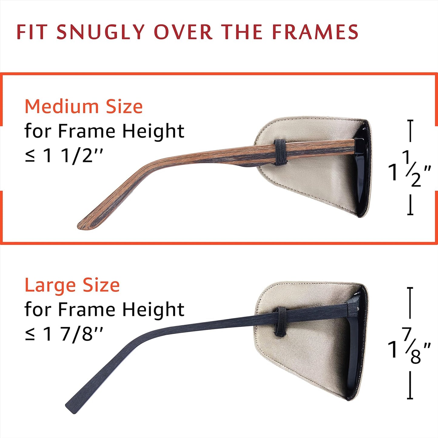 Astropic 2Pcs Silk Eye Patches for Adults Kids Glasses to Cover Either Eye (Medium, Khaki)