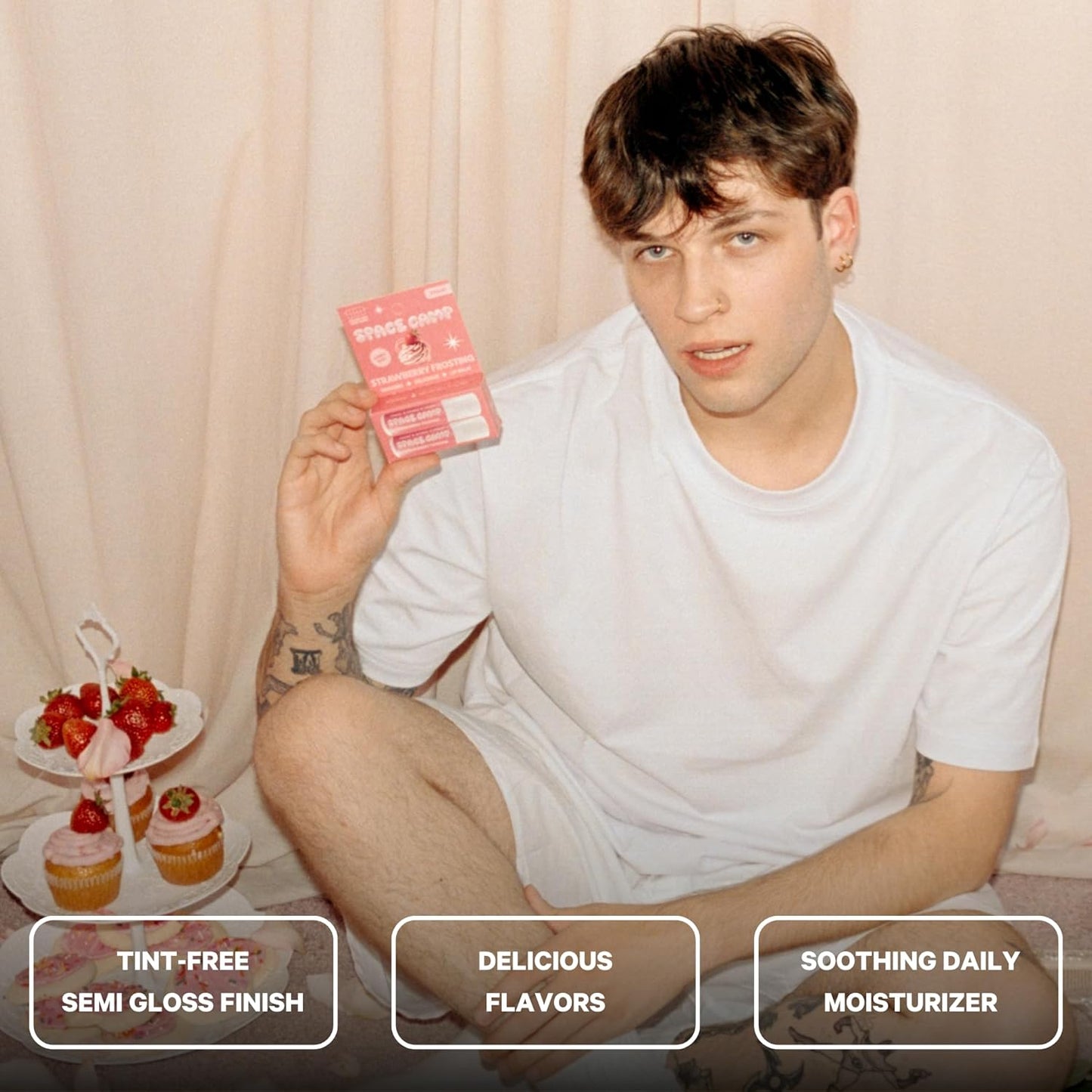 Wellness Jumbo Lip Balm - Strawberry Frosting Organic Flavored Balm (2 Pack)