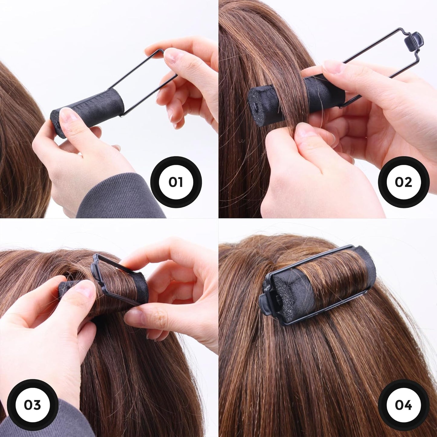 DONNA Foam Hair Rollers, 1"(D) LARGE - Reliable Foam Material, Time Saving Heatless Hair Curler for Wavy Hairstyles, All Hair Types, Hairdressing & Styling, 1 Count