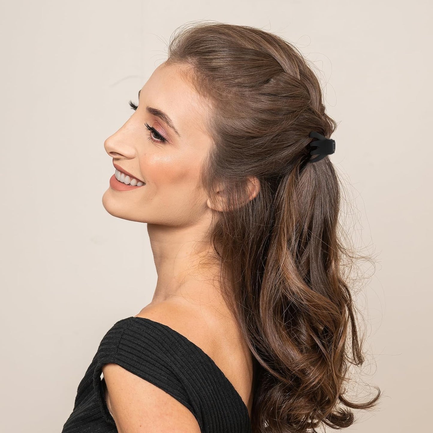 Cobahom 12 Pack Small Hair Claw Clips 1.2 Inch Matte for Thin Hair No-Slip Mini Styling Accessories for Women and Girls (Matte Black)