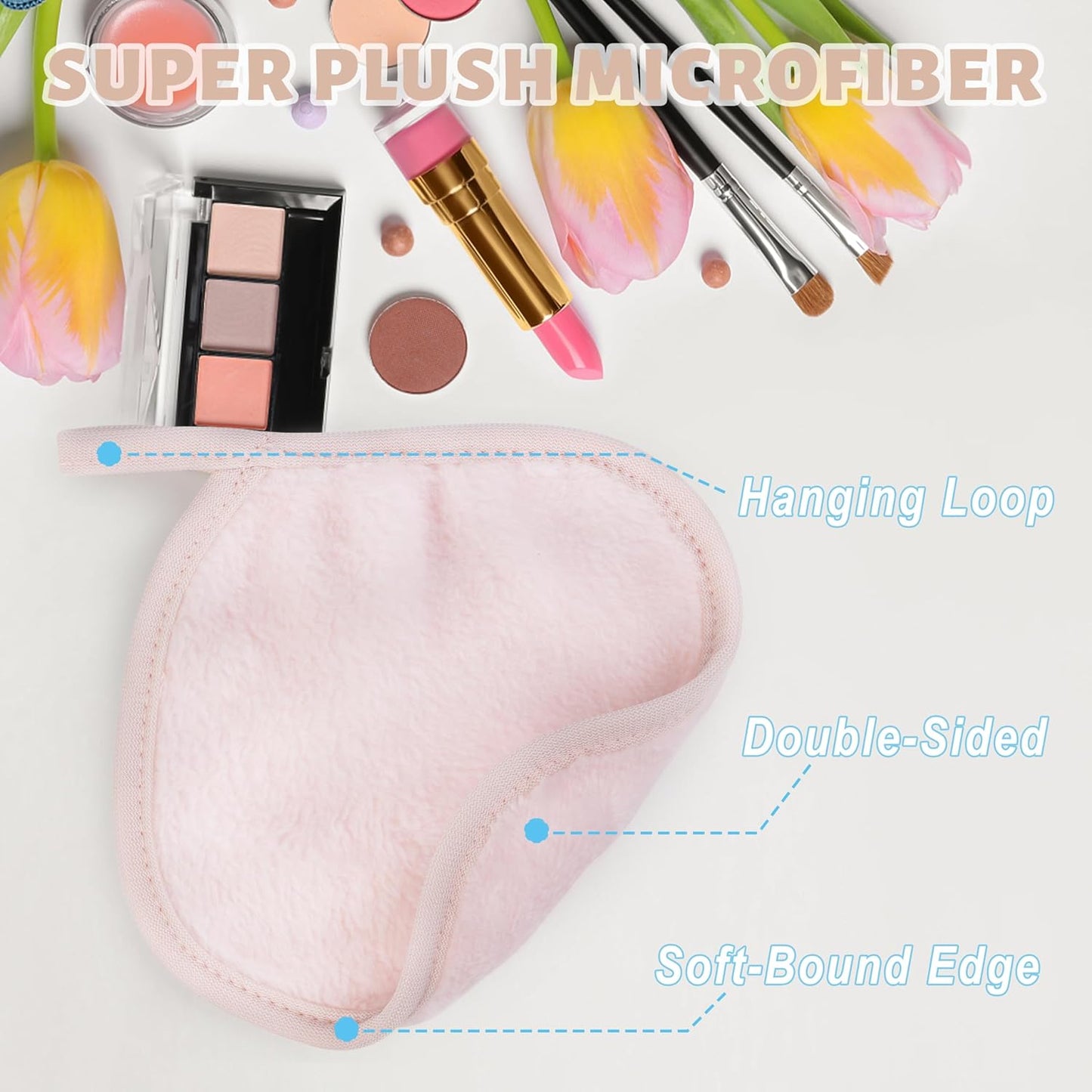 15 Pcs Reusable Makeup Remover Cloths, Ultra Soft Makeup Eraser Cloths for Face, Microfiber Makeup Remover Towels for All Skin Types, 5" x 5", Multicolor