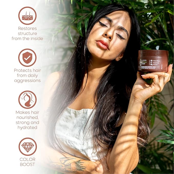 Hair Treatment Mask Damaged Dark Brown Color BONDOX 8.8oz | Color Depositing Mask with Almond Oil | Marine Seaweed Collagen | Formaldehyde-Free | Enhances Elasticity, Flexibility, Softness & Moisture