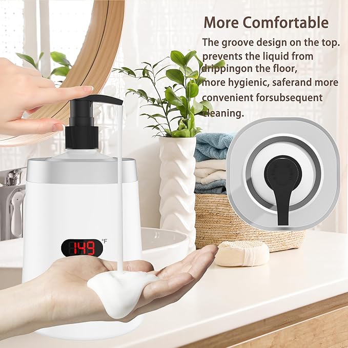 Massage Lotion Warmer Professional Electric Lotion Digital Heater for SPA, Compact Oil Warmer Heated Bottle for Beauty Salon Home,Automatic Thermostat Cream Heater wiht Two Oil Dispenser Bottle Funnel