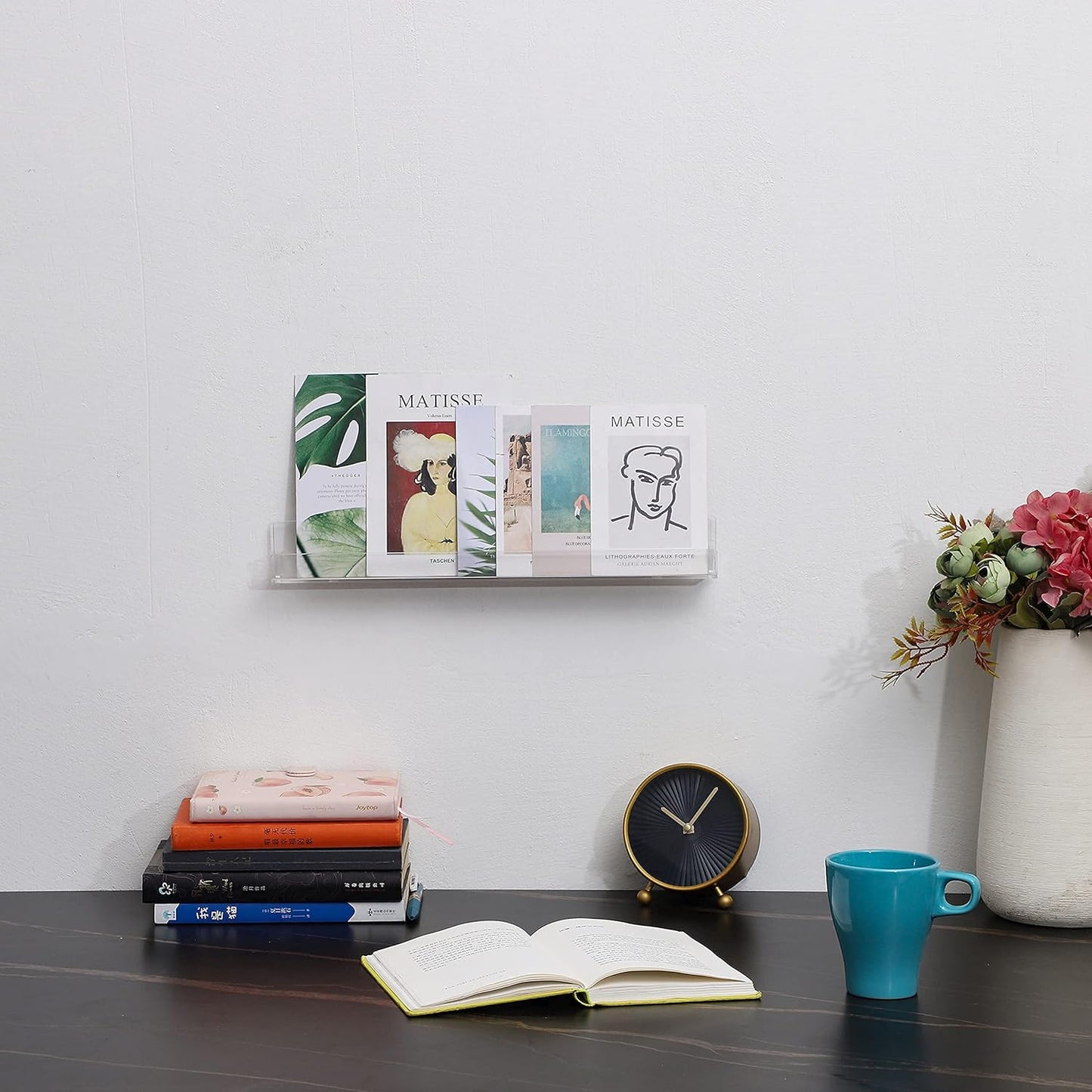 4 Pack Nail Polish Shelves for Wall,Hanging Clear Acrylic Nail Polish Rack Wall Mounted Shelf for Nail Salon Wall Essential Oil Shelf,Gel Fingernail Polish Holder and Tattoo Studio Decor Paint