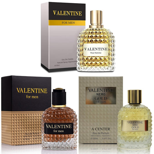 3Pack Men Colognes Gift Set Valentine Series Eau De Parfume Spray with Woody Floral & Fruity Scent Perfume Gift Set Day to Night Luxury Long Lasting Fragrances