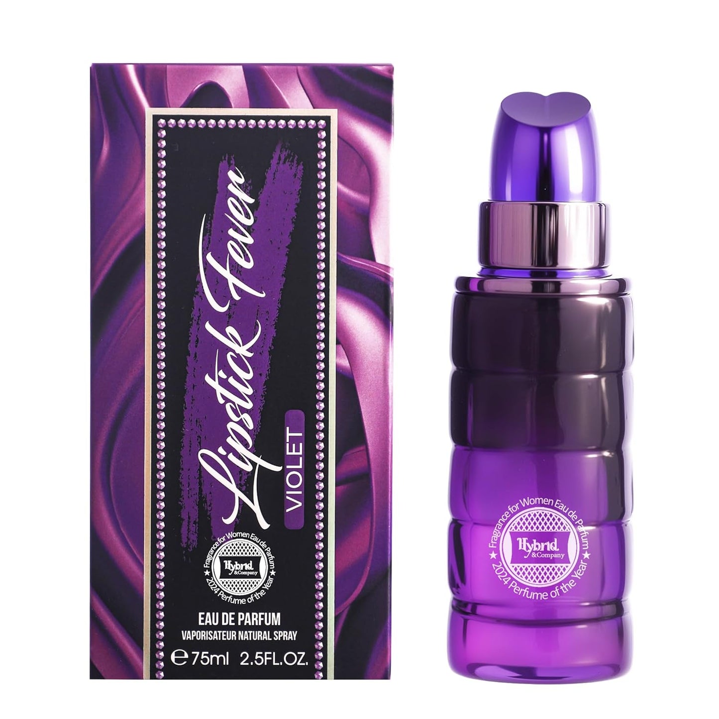 Hybrid & Company Women Lipstick Fever Violet Eau De Parfum Vaporisateur Natural Spray 2.5 Fl Oz