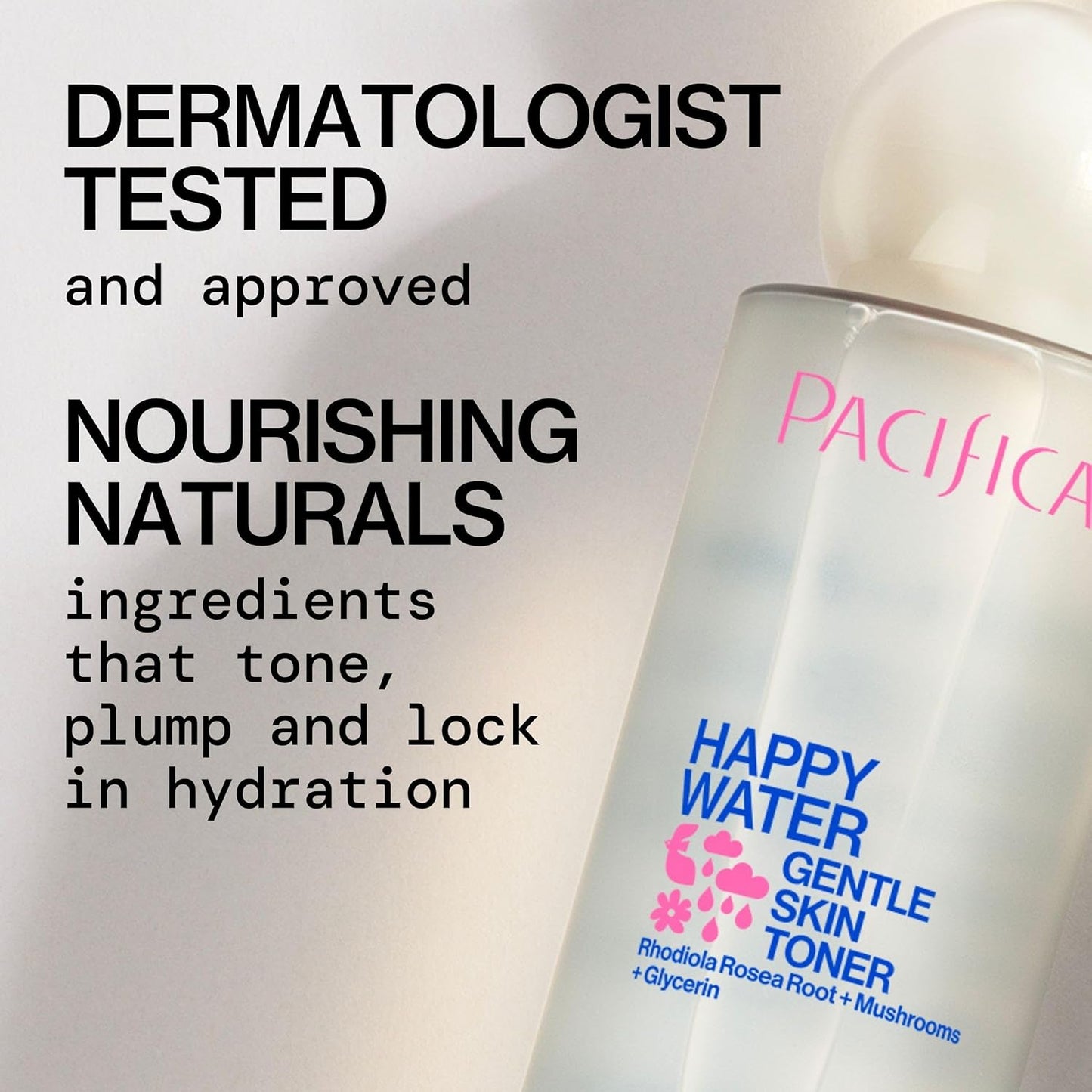 Pacifica Happy Water Hydrating Facial Toner Mist – Vegan Ceramides, Hyaluronic Acid & Electrolytes, Refreshing & Calming for Balanced Skin, Clean Beauty, Vegan, Cruelty-Free, All Skin Types, 4 oz