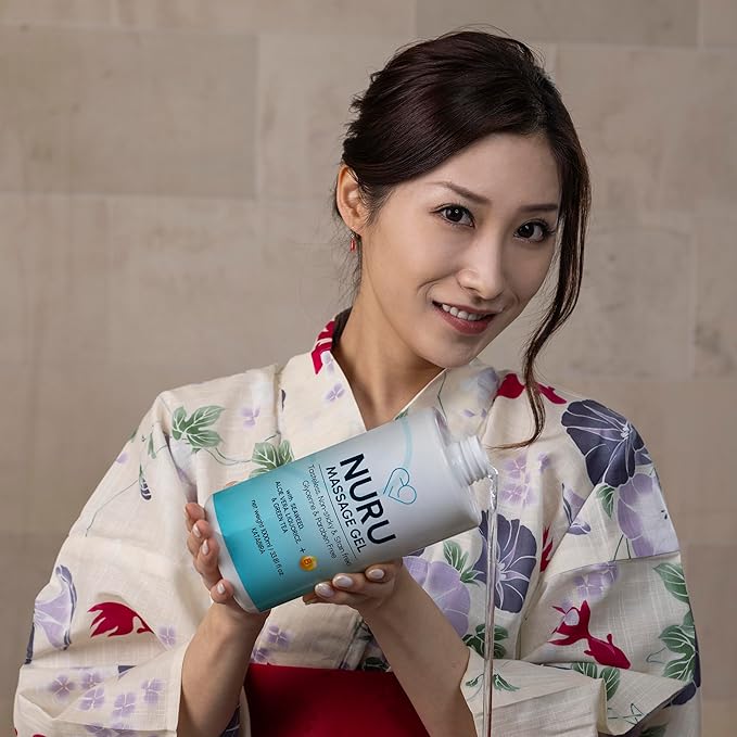 Japanese Nuru Massage Therapy Gel | Aloe Vera, Seaweed, Green Tea, Liquorice, & Vitamin B5 | 33.81 fl oz