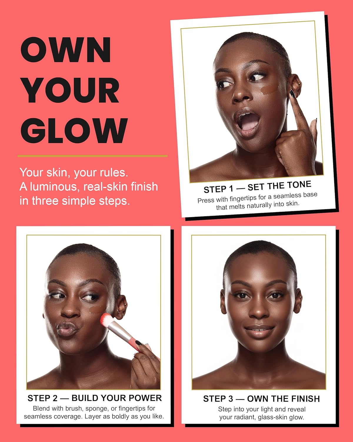 Konfident Glow Skin Tint – Espresso Empowerment Hydrating Oil-Free Glass-Skin Foundation, Buildable Light-to-Medium Coverage, 30 ml – Inclusive Clean Makeup for Radiant Confidence