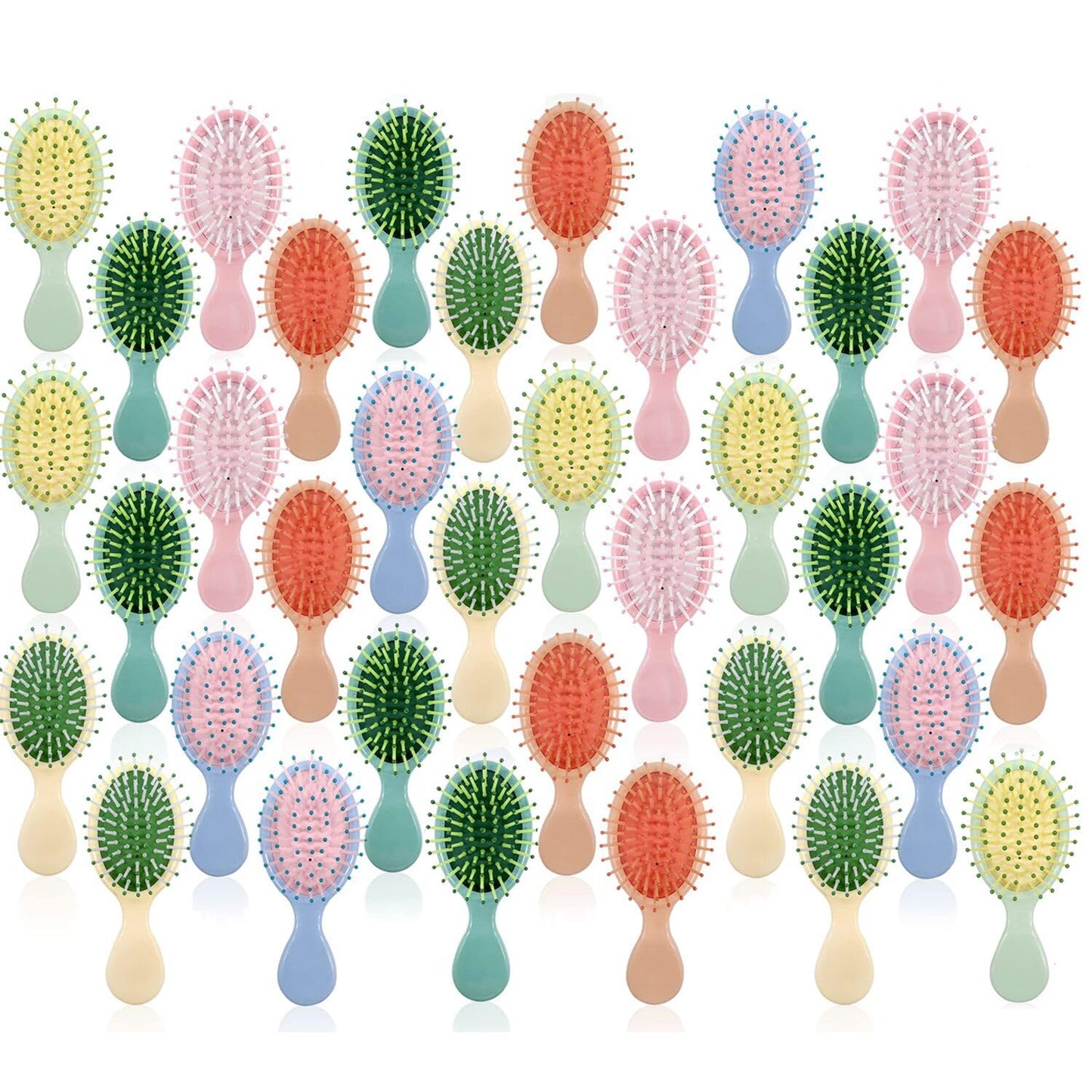 36 Pieces Mini Wet Hair Brush, Travel Detangling Brush, for Most Hair Types, with Ease Knots Without Tears or Breakage, Multicolor