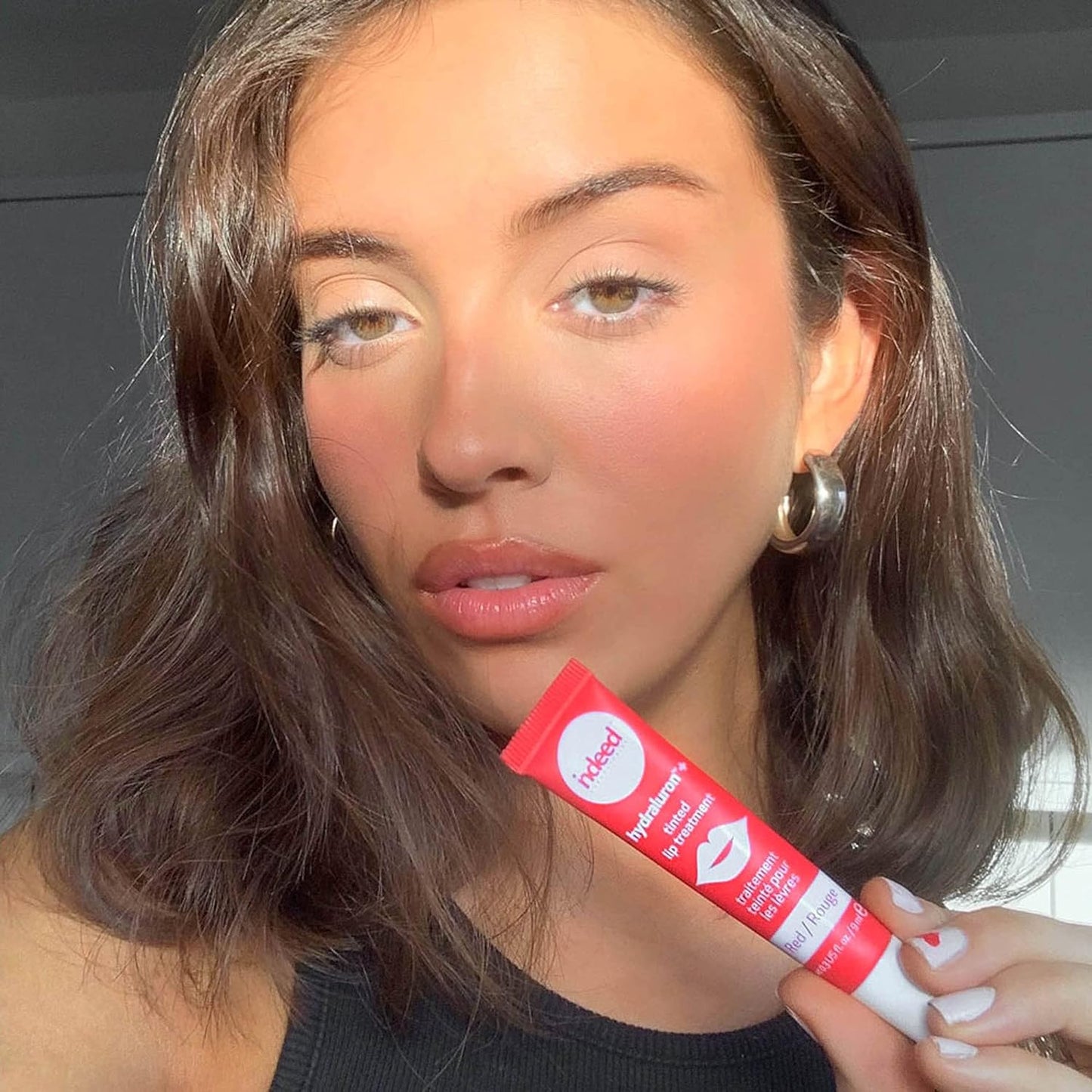 INDEED LABS Hydraluron + Tinted Lip Treatment, Hydrating Anti-Aging Lip Balm Treatment for Smooth Lips with Natural, Subtle Color, 9ml (Red)