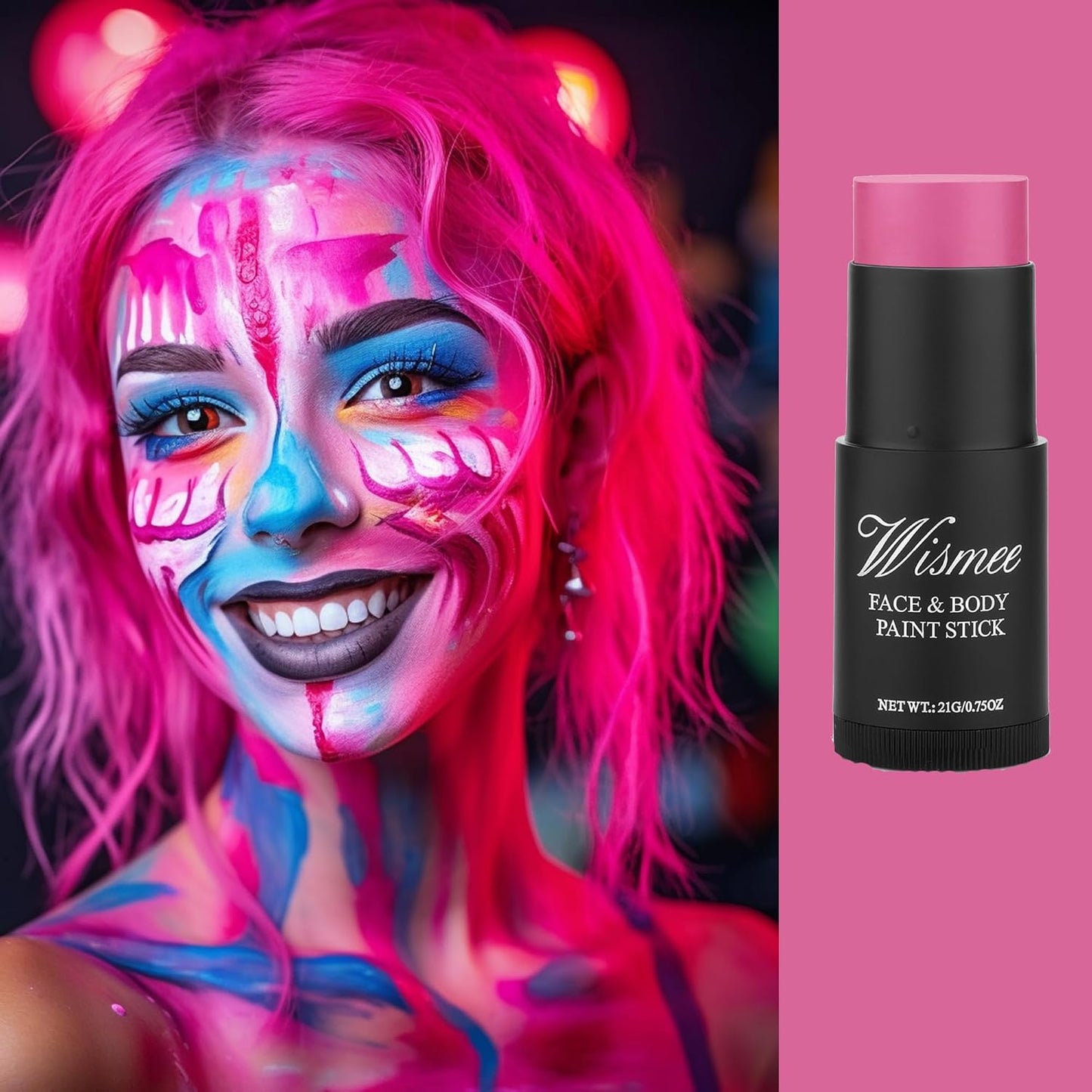 Hot Pink Eye Black, Anti-Glare Under Eye Black Sports Grease Stick for Baseball, Softball, Soccer, Lacrosse, Hockey - 0.75 oz