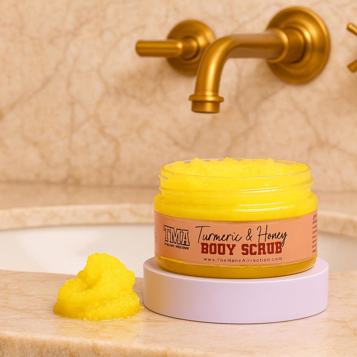 Turmeric Honey Body Scrub 8oz – Exfoliating Scrub for Dark Spots, Hyperpigmentation & Ingrown Hairs – Natural Brightening Face & Body Scrub with Tea Tree & Neem