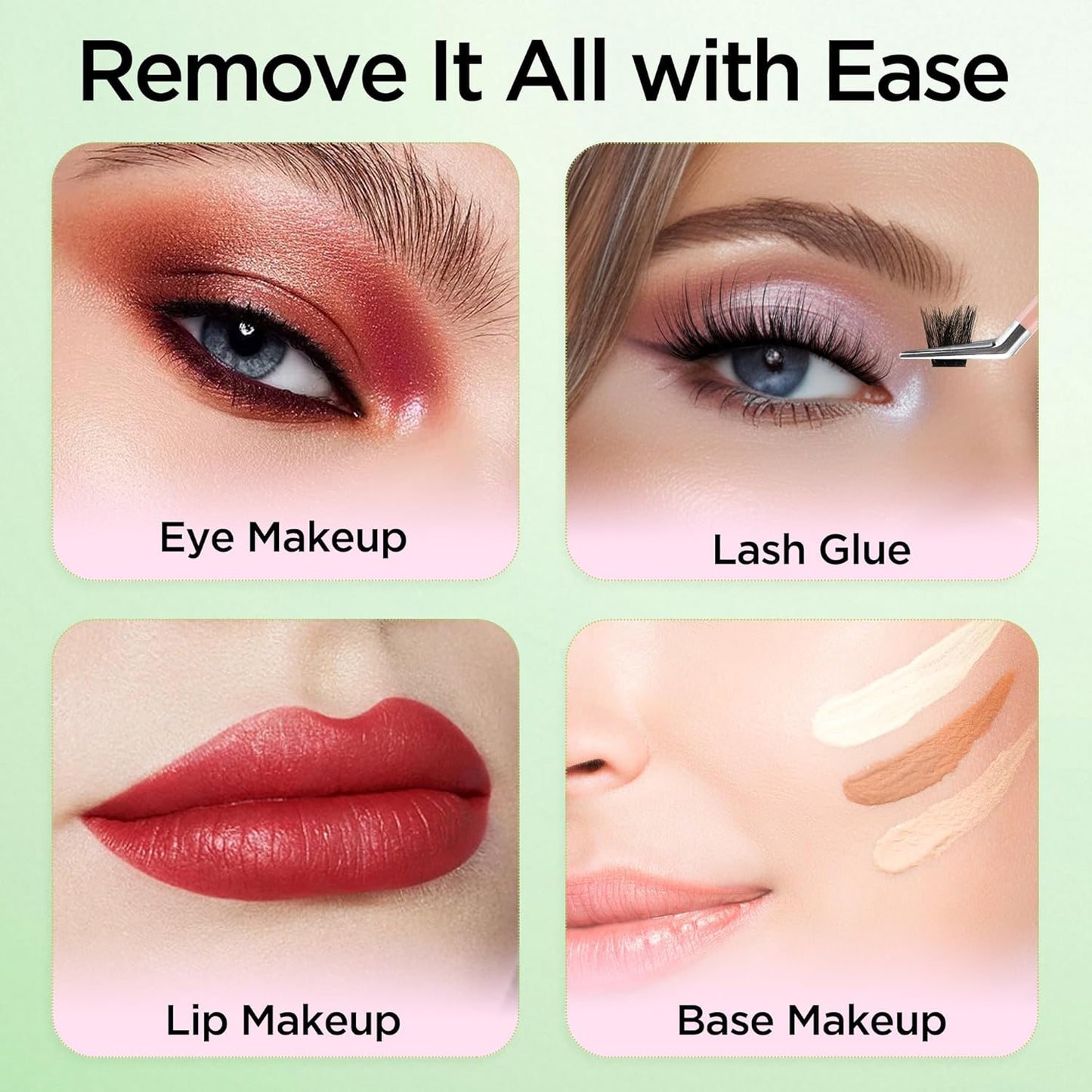 BEPHOLAN Cluster Lash Glue Remover 60ml, DIY Eyelash Extension Remover, Bond & Seal Adhesive Professional & Self Use, for Sensitive Eyes, Eye Makeup & Mascara Remover