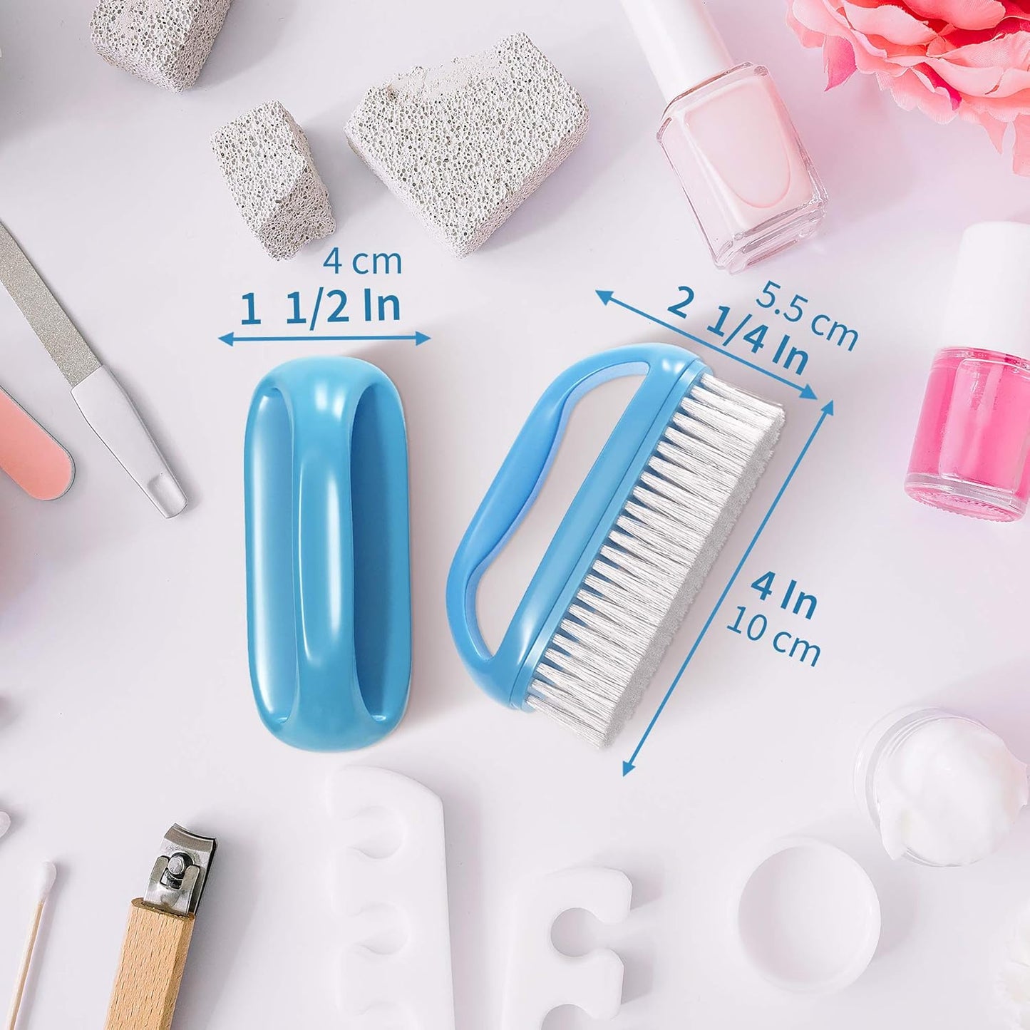 Konex Perfect-Grip Large Hand and Nail Brush 4" X 2-1/4" X 1-1/2" (Blue)