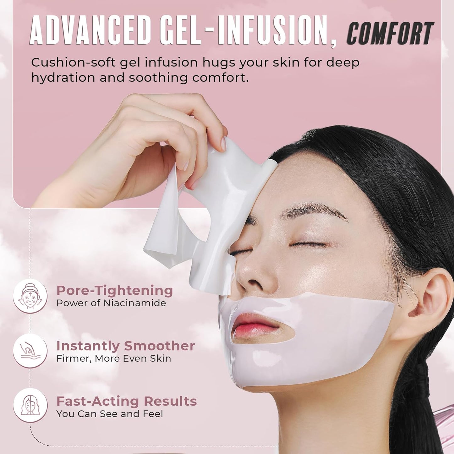 Hydrogel Collagen Face Mask – Firming & Hydrating Overnight Sheet For Dry Skin & Fine Lines – Dermatologist Tested, Anti-Aging, Korean Skin Care, Clean Beauty, Non-GMO – Pack of 6