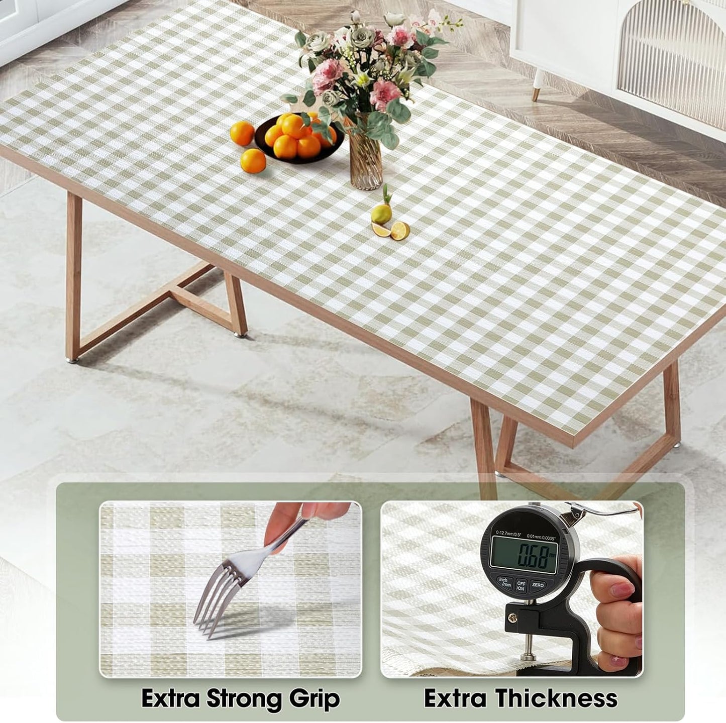 Beautysaid Shelf and Drawer Liner for Kitchen Cabinet, Non Adhesive Non Slip Shelf Paper Waterproof Washable Thickened for Dresser Pantry Shelve Bathroom Protector Liner(Checkered,18 in x 30 FT)